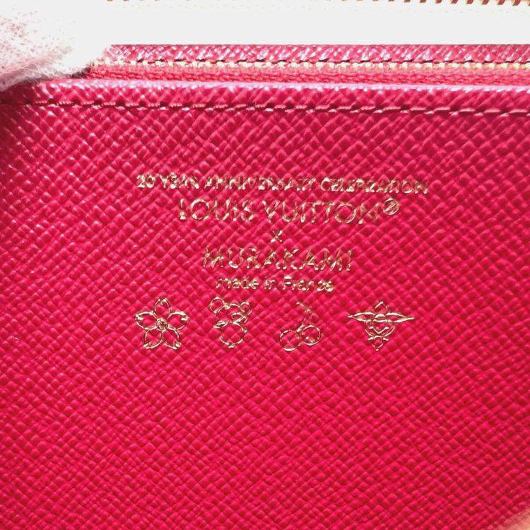 Pre Owned Louis Vuitton Monogram Lv X Tm Zippy Wallet Cherry Long Canvas White