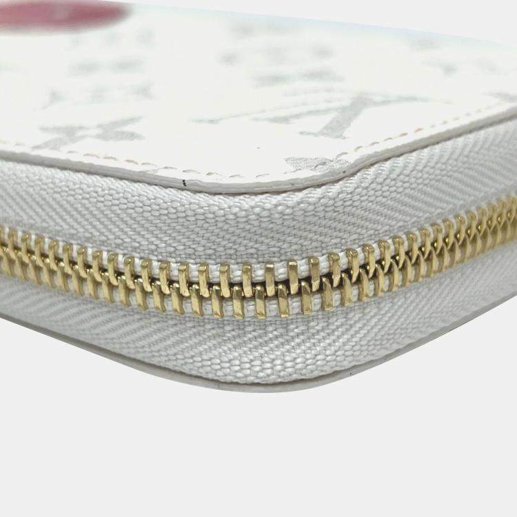 Pre Owned Louis Vuitton Monogram Lv X Tm Zippy Wallet Cherry Long Canvas White