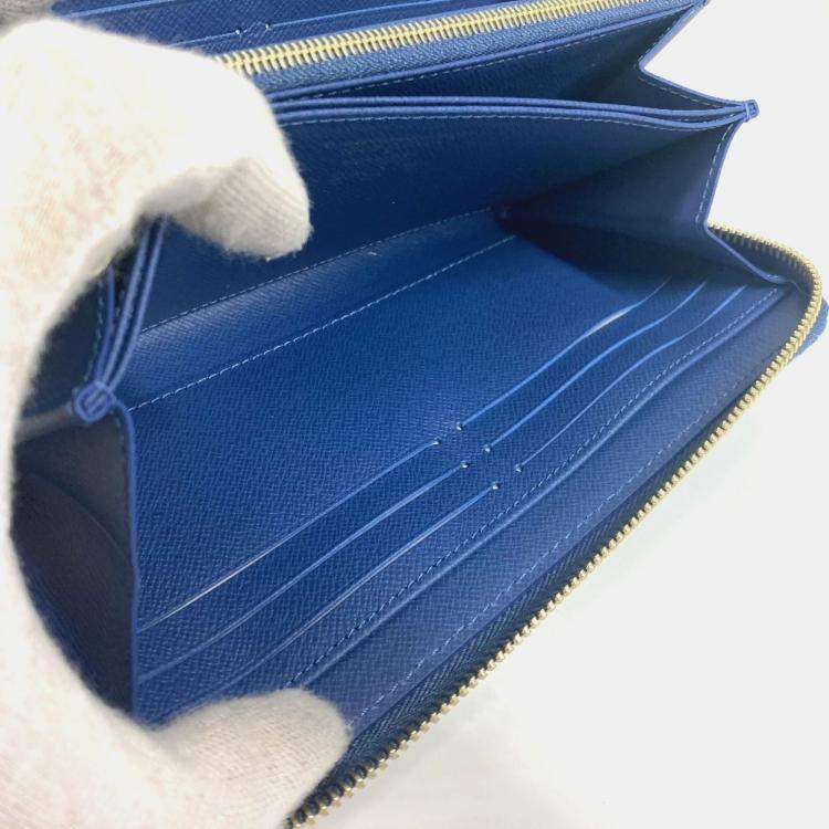 مملوكة مسبقًا Louis Vuitton Monogram Denim Cherry Lv X Tm Zippy Wallet Long Wallet Round Zipper Blue