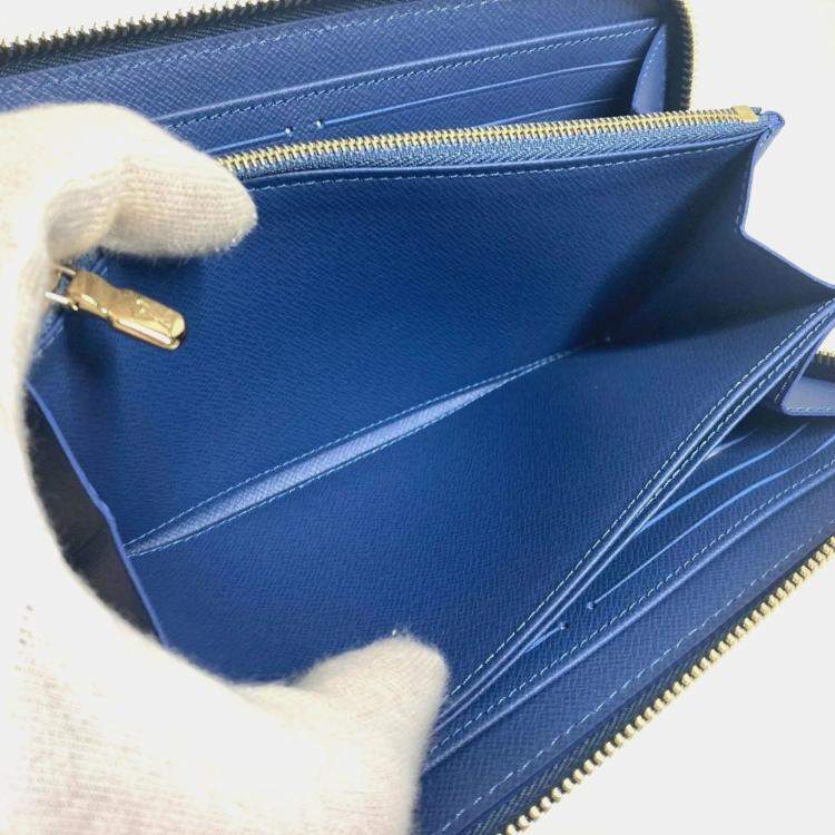 مملوكة مسبقًا Louis Vuitton Monogram Denim Cherry Lv X Tm Zippy Wallet Long Wallet Round Zipper Blue