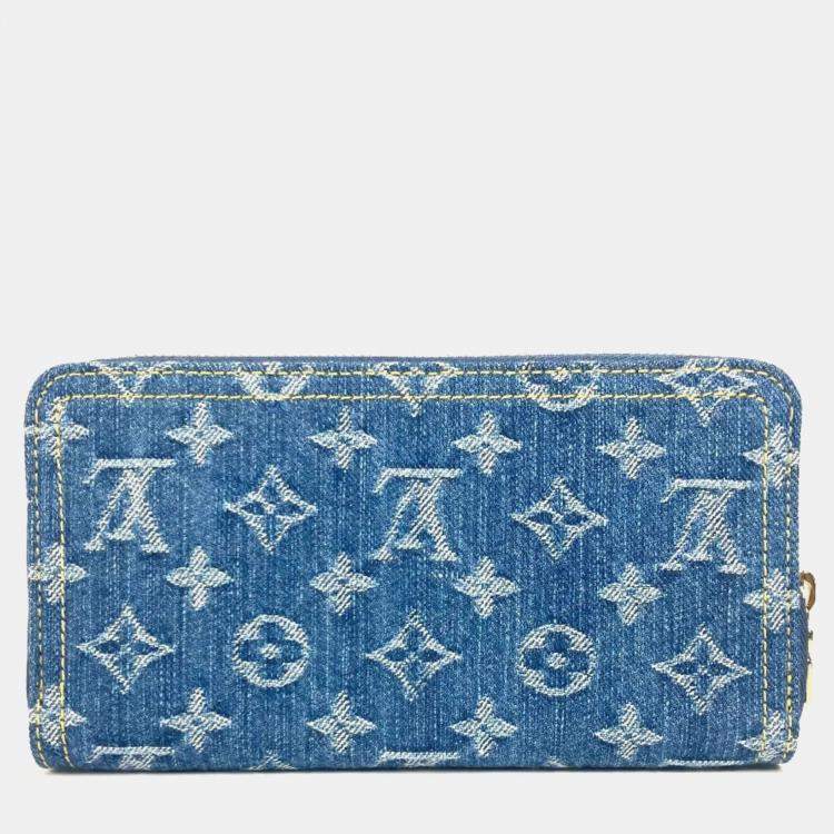 مملوكة مسبقًا Louis Vuitton Monogram Denim Cherry Lv X Tm Zippy Wallet Long Wallet Round Zipper Blue
