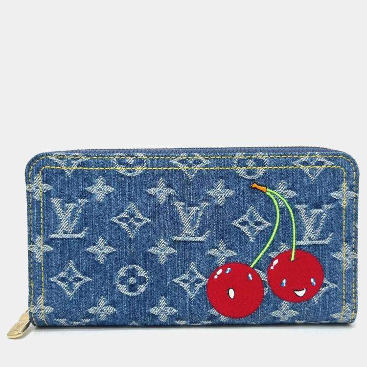 Pre Owned Louis Vuitton Monogram Denim Lv X Tm Zippy Wallet Wallet Long Blue