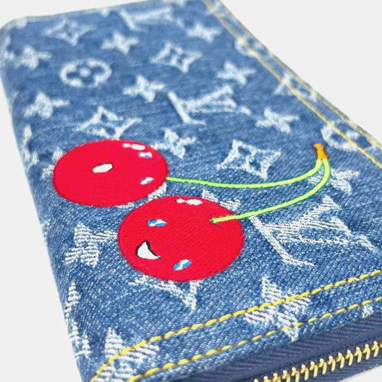 Pre Owned Louis Vuitton Monogram Denim Lv X Tm Zippy Wallet Wallet Long Blue