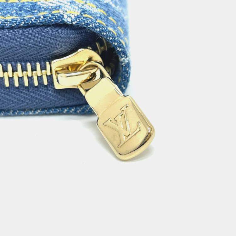 Pre Owned Louis Vuitton Monogram Denim Lv X Tm Zippy Wallet Wallet Long Blue