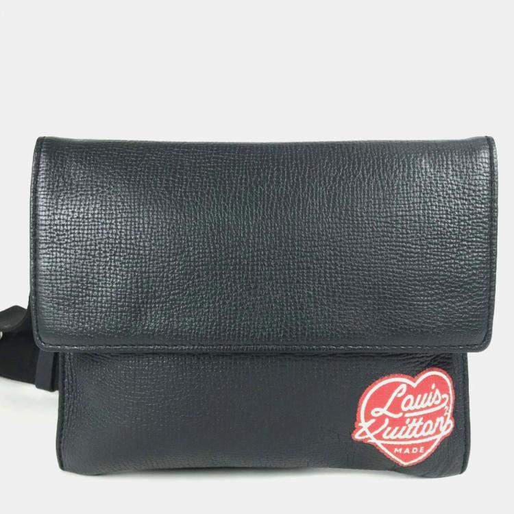 مملوكة مسبقًا Louis Vuitton Squared Collection Trio Pouch Crossbody Flap Monogram Denim And Taurillon Leather Black