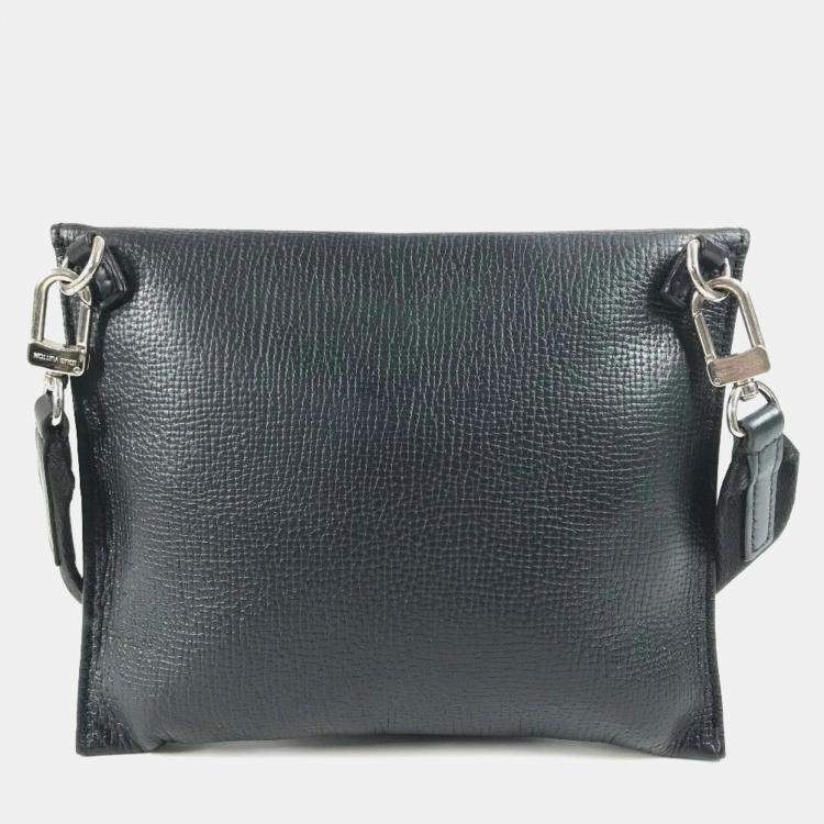 مملوكة مسبقًا Louis Vuitton Squared Collection Trio Pouch Crossbody Flap Monogram Denim And Taurillon Leather Black