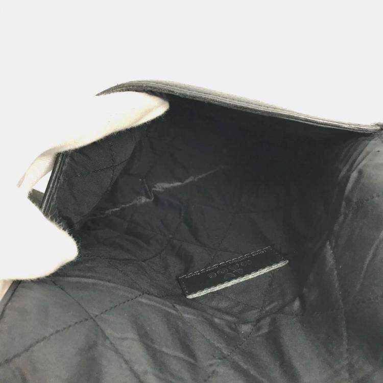 مملوكة مسبقًا Louis Vuitton Squared Collection Trio Pouch Crossbody Flap Monogram Denim And Taurillon Leather Black