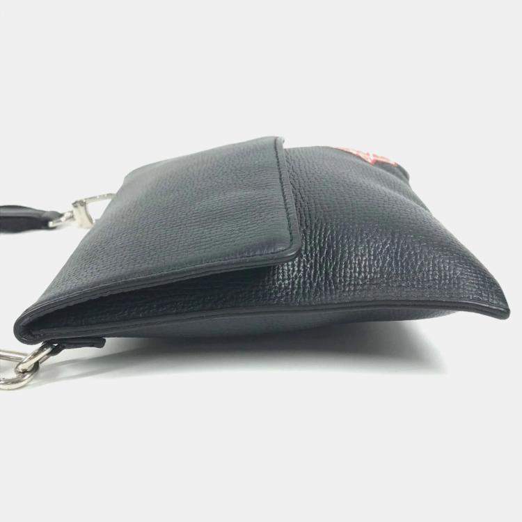 مملوكة مسبقًا Louis Vuitton Squared Collection Trio Pouch Crossbody Flap Monogram Denim And Taurillon Leather Black