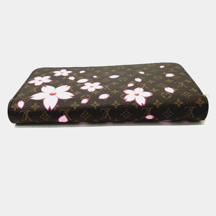 Pre Owned Louis Vuitton Monogram Lv X Tm Zippy Wallet Cherry Blossom Long Canvas Brown