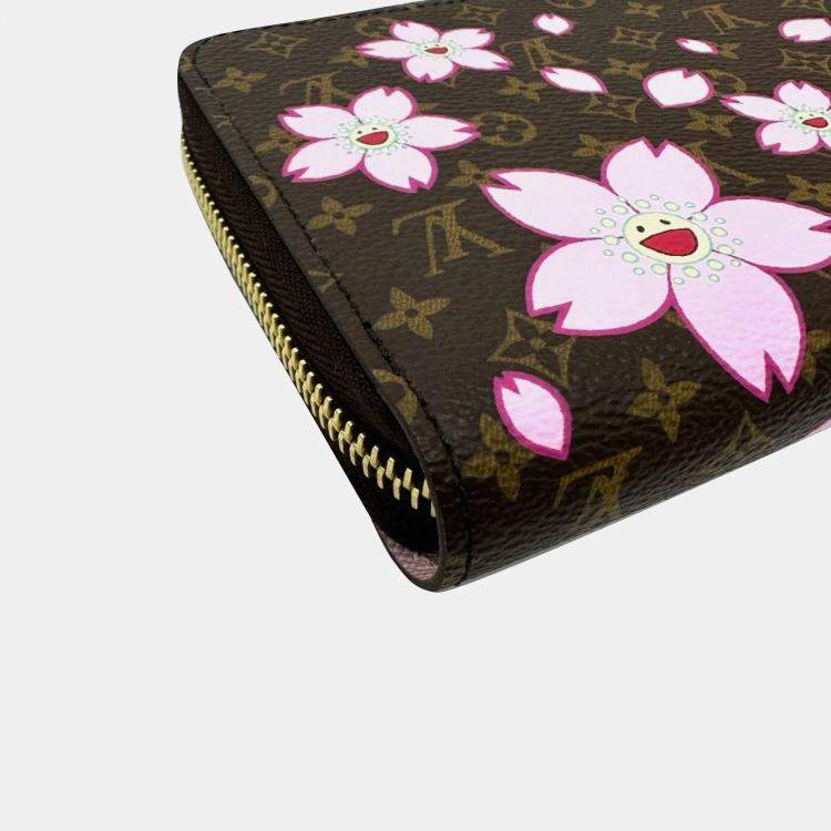 Pre Owned Louis Vuitton Monogram Lv X Tm Zippy Wallet Cherry Blossom Long Canvas Brown