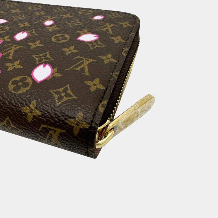 Pre Owned Louis Vuitton Monogram Lv X Tm Zippy Wallet Cherry Blossom Long Canvas Brown