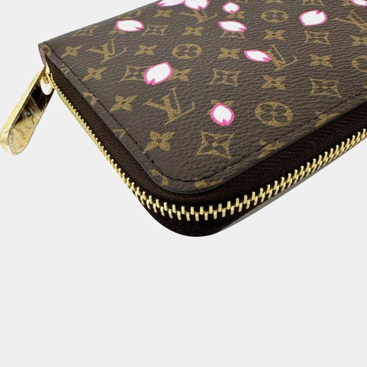 Pre Owned Louis Vuitton Monogram Lv X Tm Zippy Wallet Cherry Blossom Long Canvas Brown