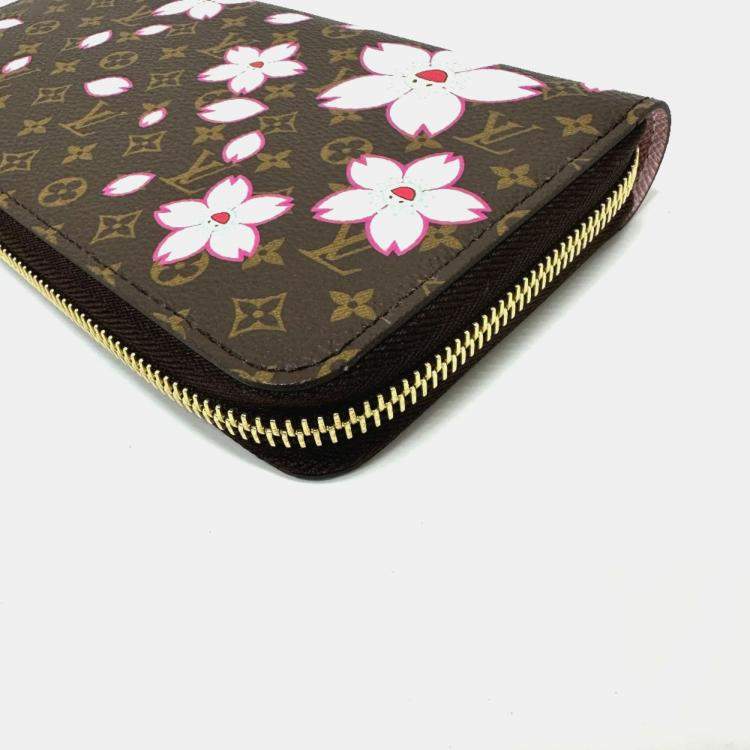 Pre Owned Louis Vuitton Monogram Lv X Tm Zippy Wallet Cherry Blossom Long Canvas Brown
