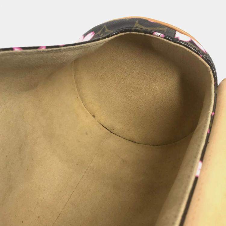 Pre Owned Louis Vuitton Monogram Cherry Blossom Papillon Tote Bag Canvas Brown