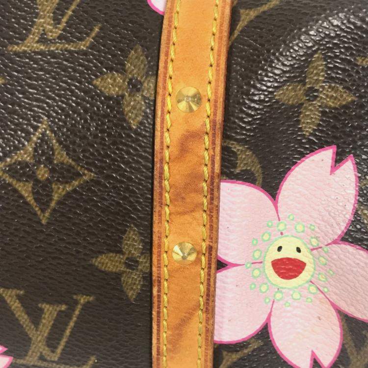 Pre Owned Louis Vuitton Monogram Cherry Blossom Papillon Tote Bag Canvas Brown