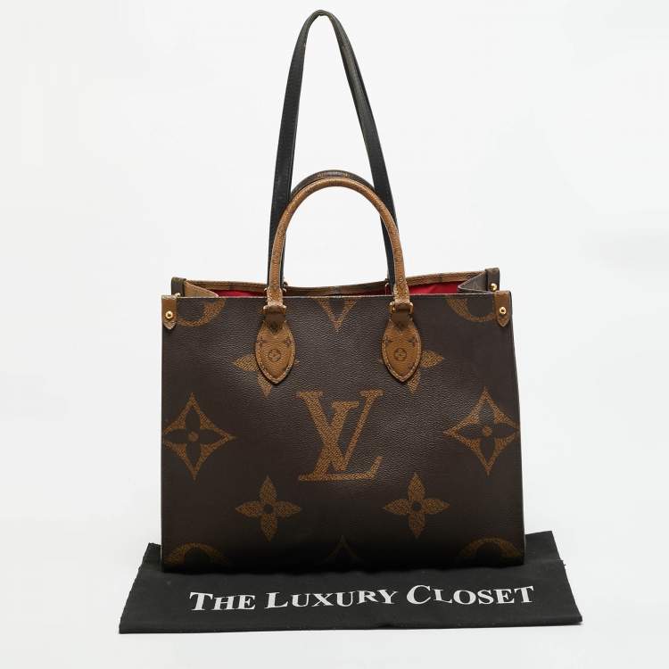 Pre Owned Louis Vuitton OnTheGo MM Monogram Reverse Giant Canvas Bag