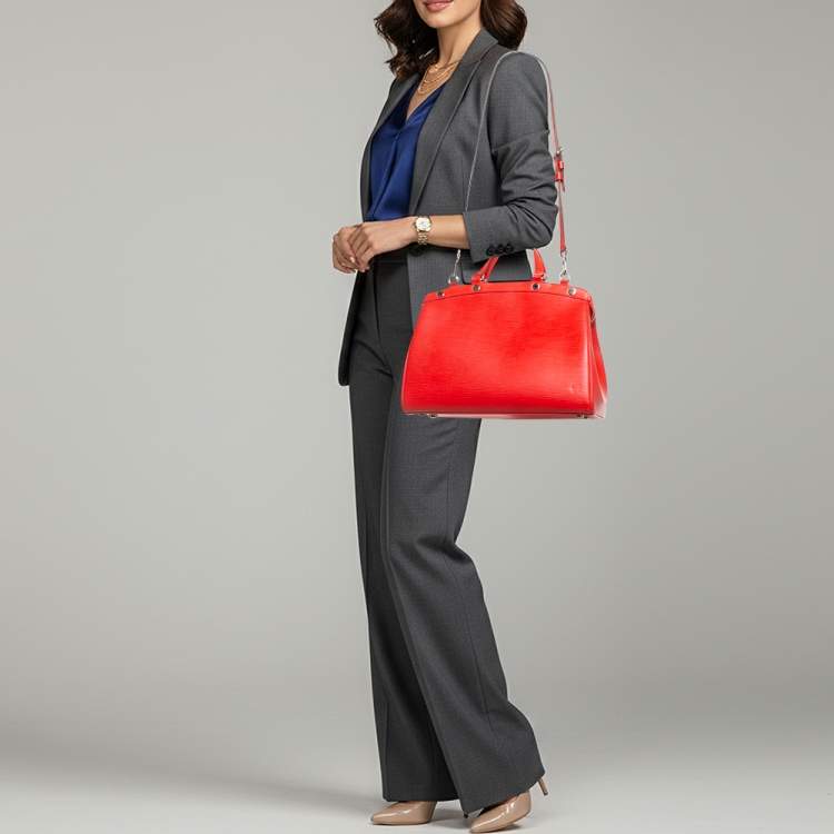 Pre Owned Louis Vuitton Brea MM Coquelicot Epi Leather Bag