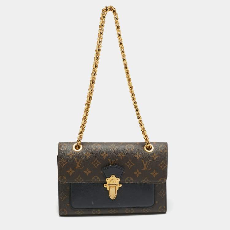 Pre Owned Louis Vuitton Victoire Black Monogram Canvas and Leather Bag