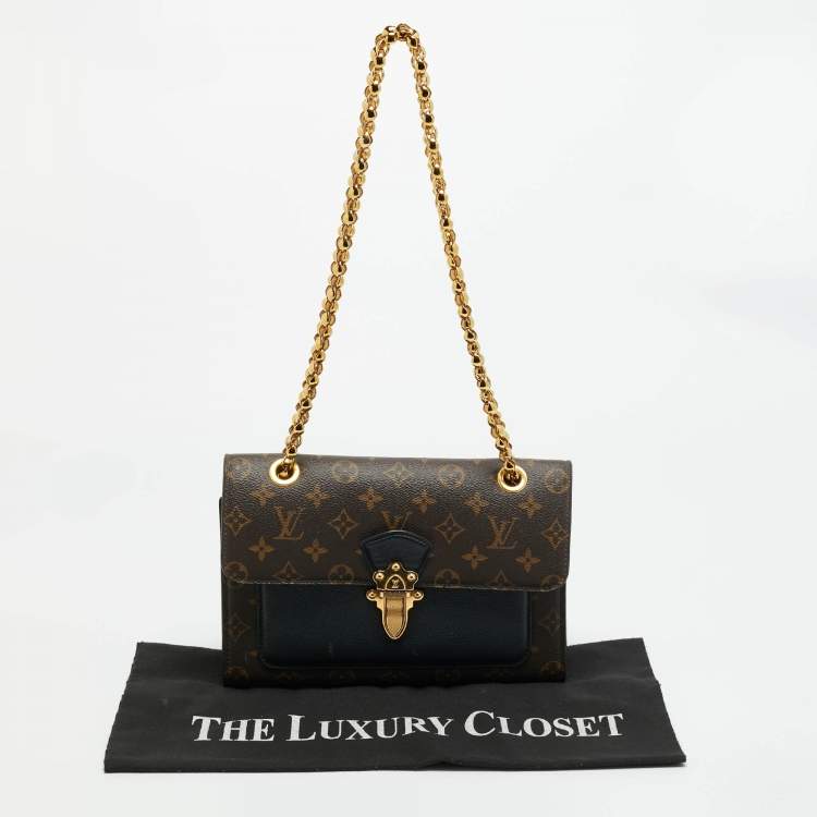 Pre Owned Louis Vuitton Victoire Black Monogram Canvas and Leather Bag