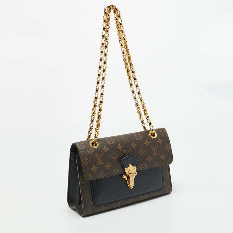 Pre Owned Louis Vuitton Victoire Black Monogram Canvas and Leather Bag