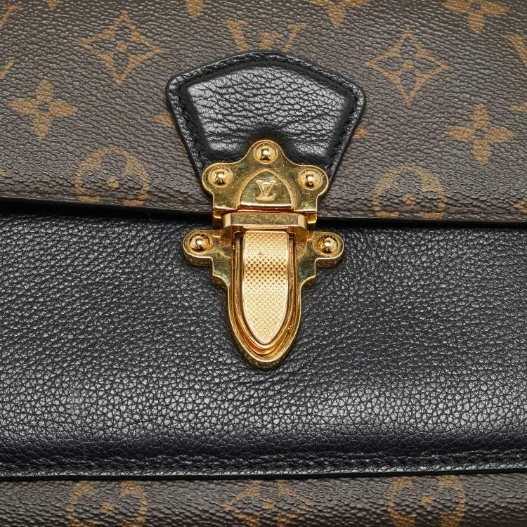 Pre Owned Louis Vuitton Victoire Black Monogram Canvas and Leather Bag