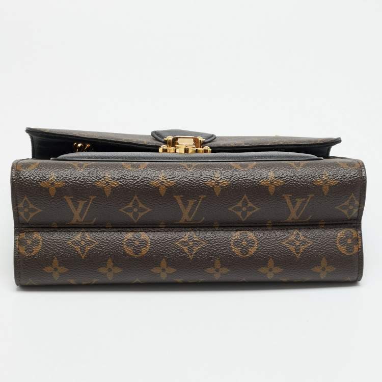 Pre Owned Louis Vuitton Victoire Black Monogram Canvas and Leather Bag