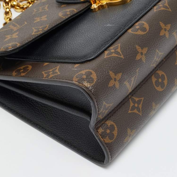 Pre Owned Louis Vuitton Victoire Black Monogram Canvas and Leather Bag