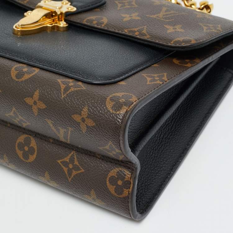 Pre Owned Louis Vuitton Victoire Black Monogram Canvas and Leather Bag