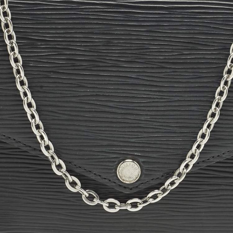 Pre Owned Louis Vuitton Black Epi Leather Pochette Felicie Bag