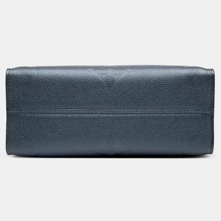 Pre Owned Louis Vuitton Blue Metallic Monogram Giant Empreinte Onthego PM