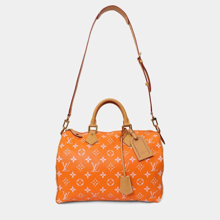 Pre Owned Louis Vuitton VIA Orange Monogram Leather Speedy P9 Bandouliere 40