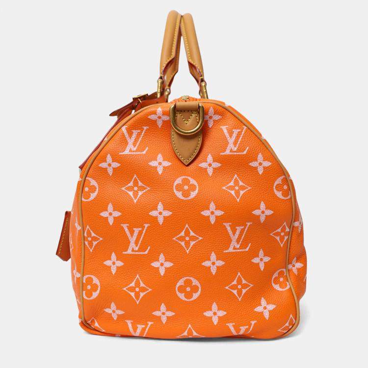 Pre Owned Louis Vuitton VIA Orange Monogram Leather Speedy P9 Bandouliere 40