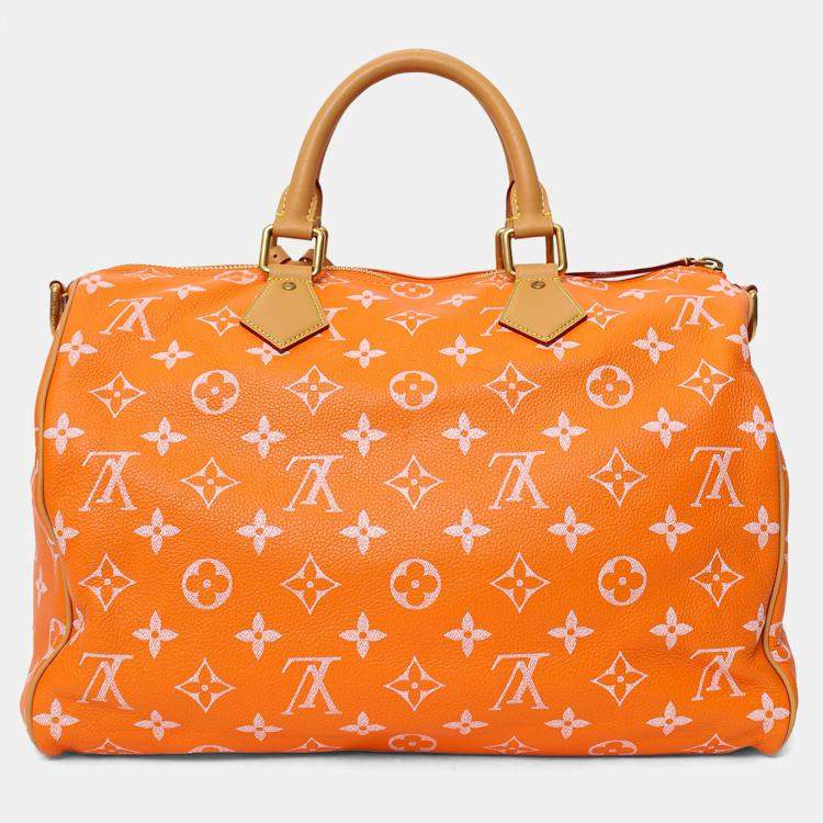 Pre Owned Louis Vuitton VIA Orange Monogram Leather Speedy P9 Bandouliere 40
