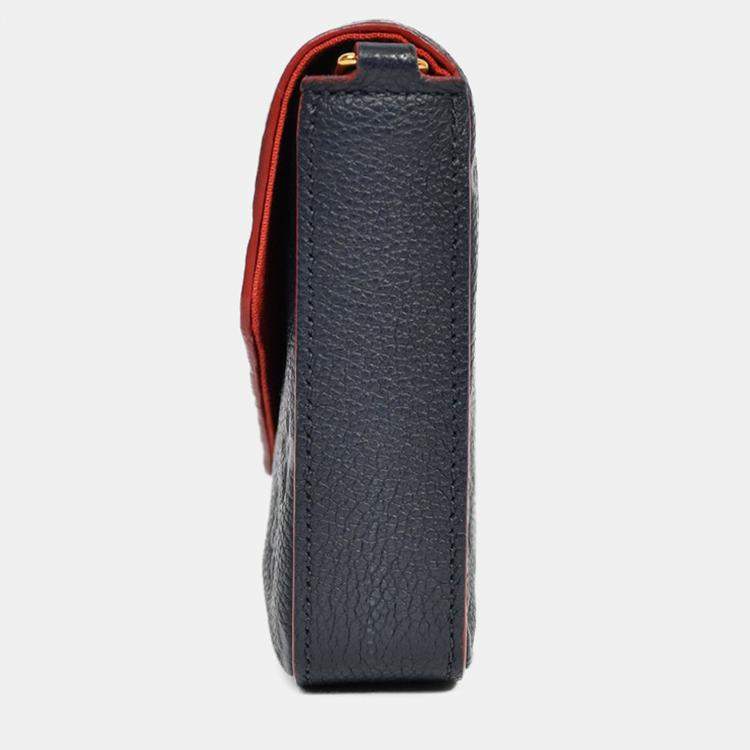 Pre Owned Louis Vuitton 2017 Navy/Red Leather Empriente Felicie Crossbody Bag