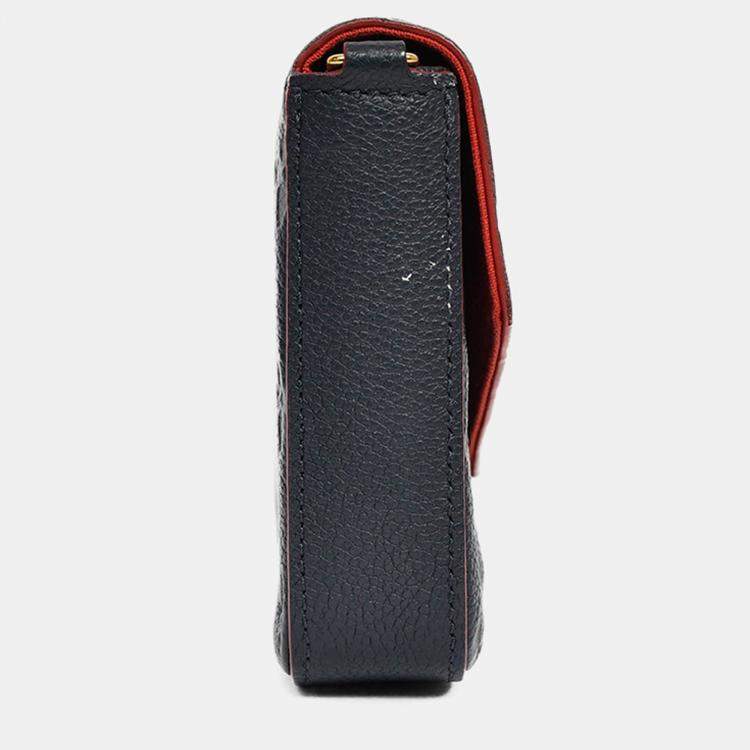 Pre Owned Louis Vuitton 2017 Navy/Red Leather Empriente Felicie Crossbody Bag