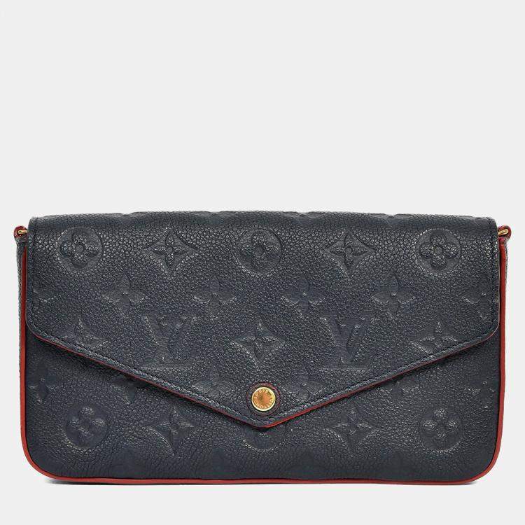 Pre Owned Louis Vuitton 2017 Navy/Red Leather Empriente Felicie Crossbody Bag