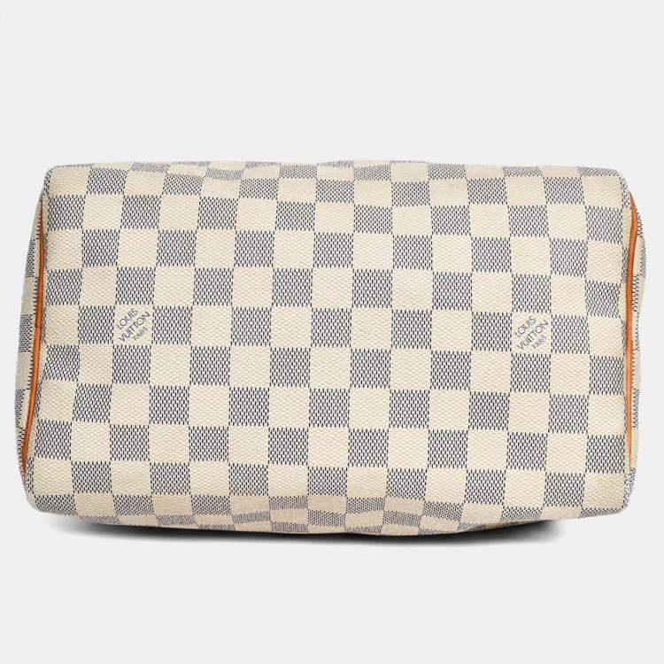 Pre Owned Louis Vuitton 2014 Damier Azur Speedy 25 Top Handle