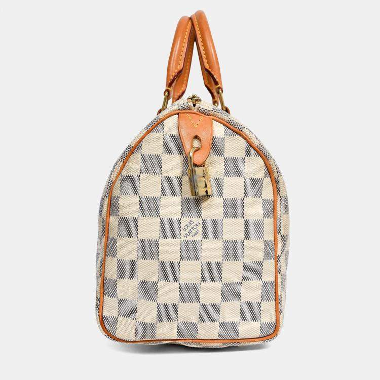 Pre Owned Louis Vuitton 2014 Damier Azur Speedy 25 Top Handle