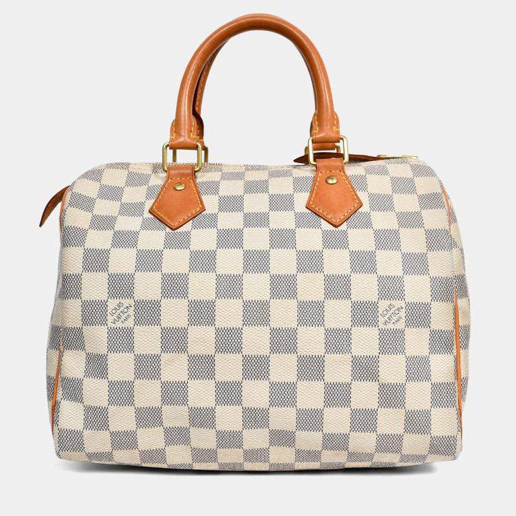 Pre Owned Louis Vuitton 2014 Damier Azur Speedy 25 Top Handle