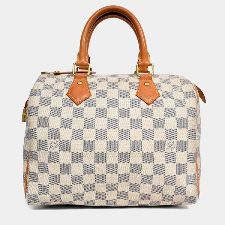 Pre Owned Louis Vuitton 2014 Damier Azur Speedy 25 Top Handle