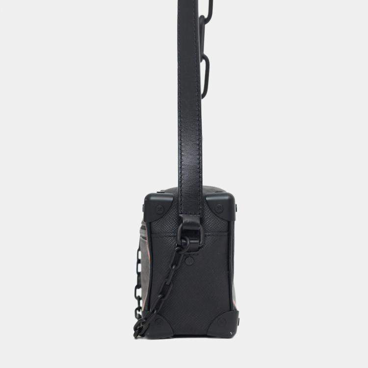 Pre Owned Louis Vuitton 2019 Black Taiga Rainbow Mini Soft Trunk Crossbody