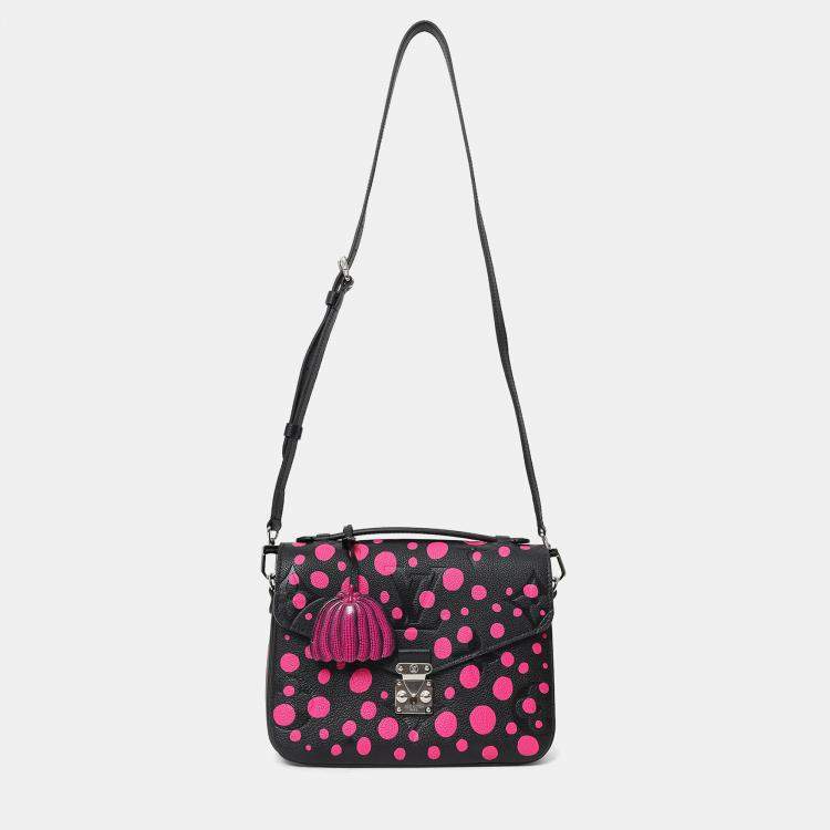 Pre Owned Louis Vuitton x Yayoi Kusama 2023 Black/Fuchsia Monogram Giant Empreinte Dots Pochette Metis