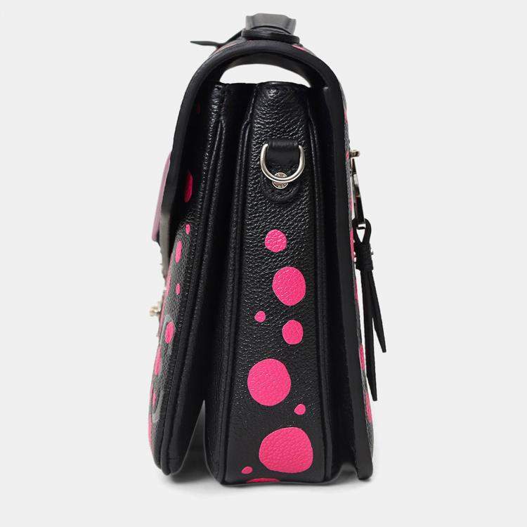 Pre Owned Louis Vuitton x Yayoi Kusama 2023 Black/Fuchsia Monogram Giant Empreinte Dots Pochette Metis
