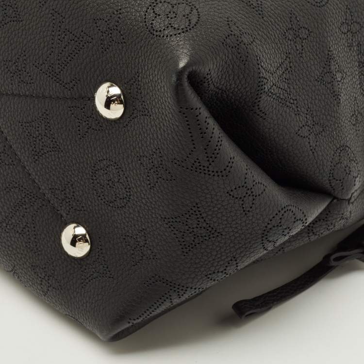 Pre Owned Louis Vuitton Bella Black Monogram Mahina Leather Bucket Bag