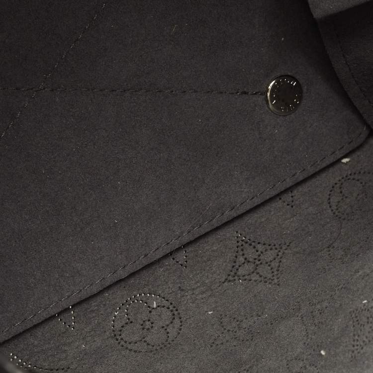 Pre Owned Louis Vuitton Bella Black Monogram Mahina Leather Bucket Bag