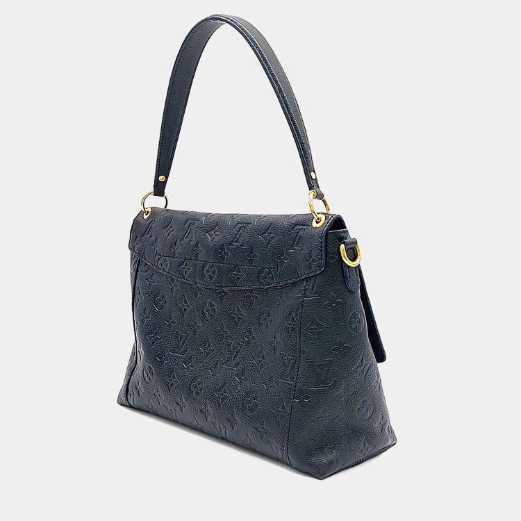 مملوكة مسبقًا Louis Vuitton Navy Blue Leather Empreinte Blanche Mm