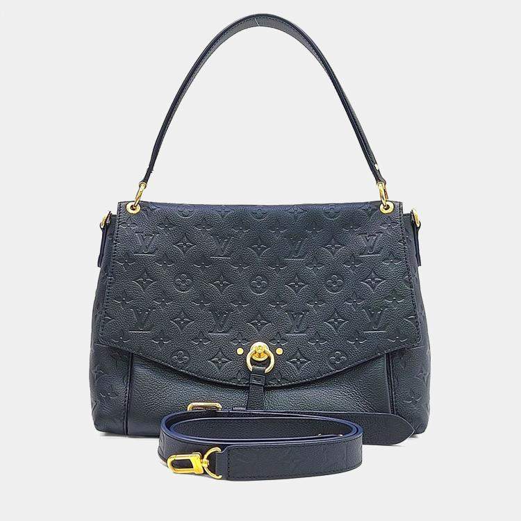 مملوكة مسبقًا Louis Vuitton Navy Blue Leather Empreinte Blanche Mm