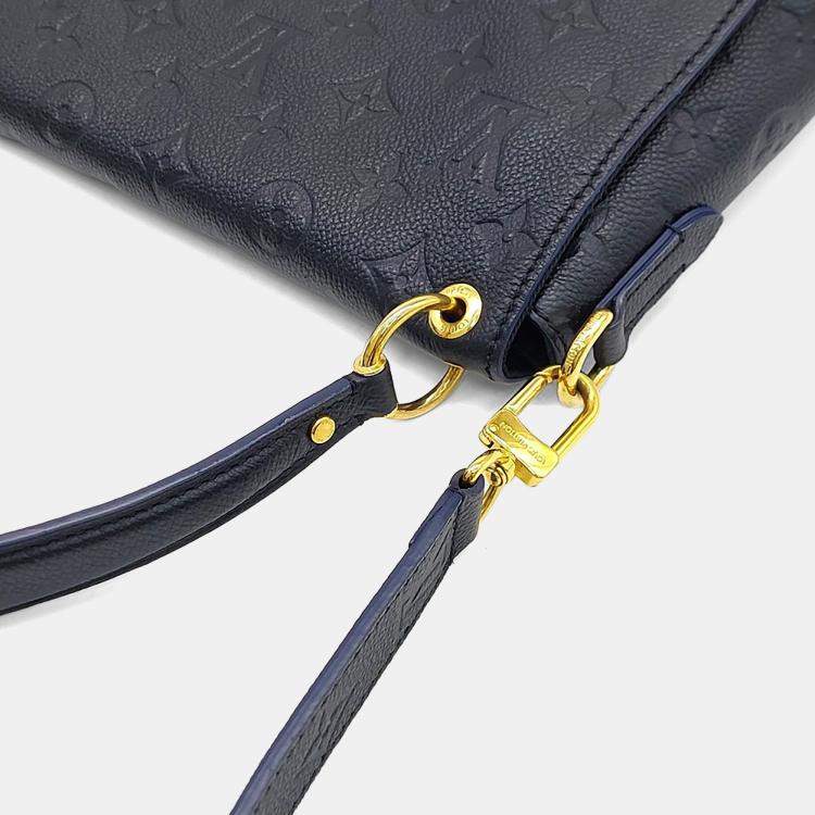 مملوكة مسبقًا Louis Vuitton Navy Blue Leather Empreinte Blanche Mm