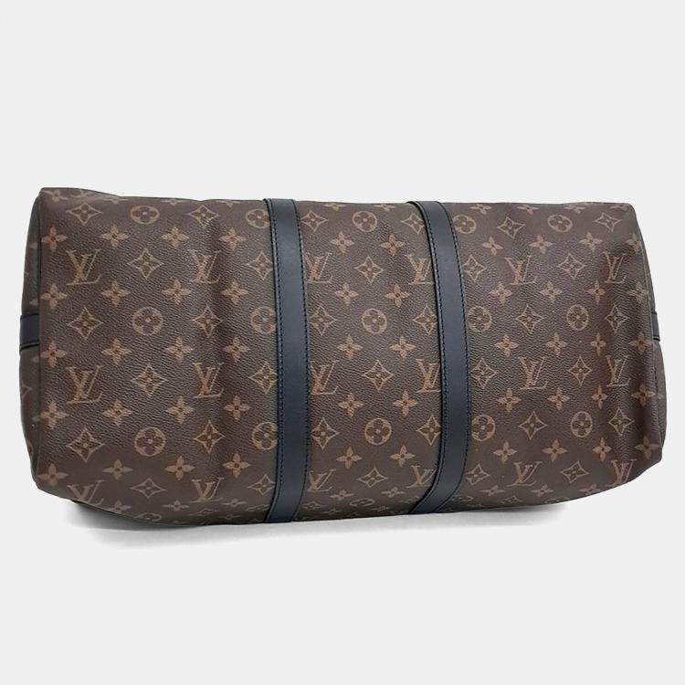 مملوكة مسبقًا Louis Vuitton Brown PVC Makassar Bandouliere Keepall 45