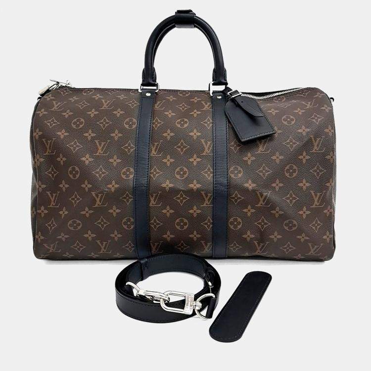 مملوكة مسبقًا Louis Vuitton Brown PVC Makassar Bandouliere Keepall 45